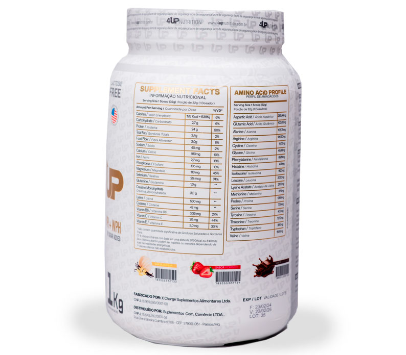 Whey Hidrolisado 4up Nutrition 1kg - Zero Lactose