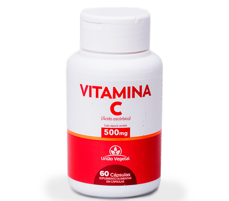 Vitamina C Ácido Ascórbico Pura 500Mg 60 Cápsulas - União Vegetal