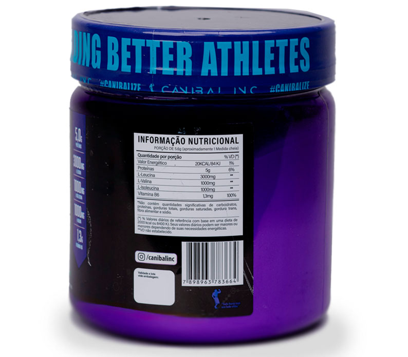 Aminoácido Bcaa 100% Puro Zero Carbo 300g Canibal